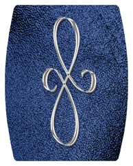 DAREC 601 SL SH BL Silver Scroll Shimmer Blue Background